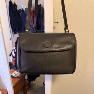 Gucci Black Leather Unisex Crossbody/ Messenger Bag
